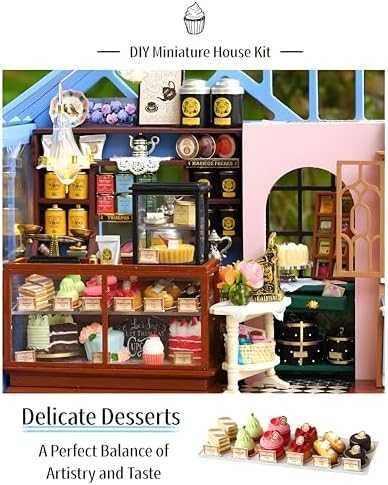 Нова DIY Мини куклена къща за сглобяване с мебели, светлини и музика