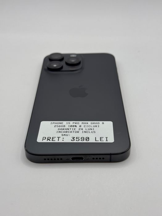 Iphone 15 Pro Max 256GB 100% Grad B Garantie Rate - zonemag.ro