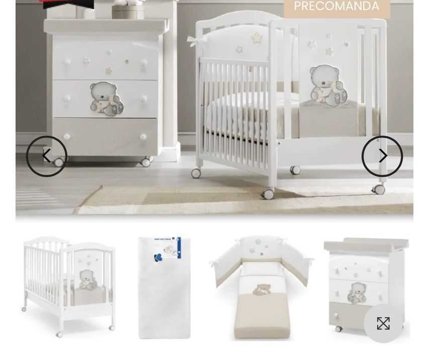 Vand set patut cu saltea + masuta de infasat