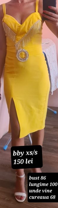 Rochie galbena bby xs/s midi