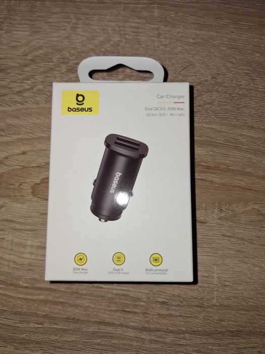 Incarcator Auto Baseus BS-C15Q, 30W, 5A, 2 x USB-A, Negru CCALL-DS01