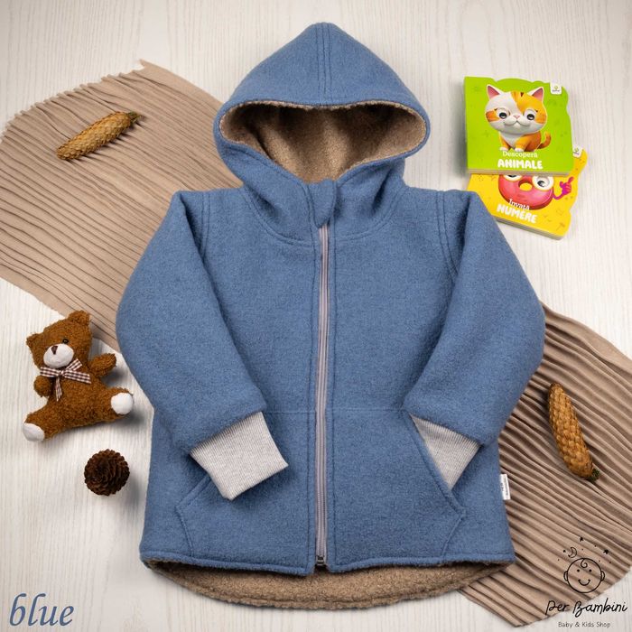 Jacheta din lana fiarta dublata cu blana sherpha