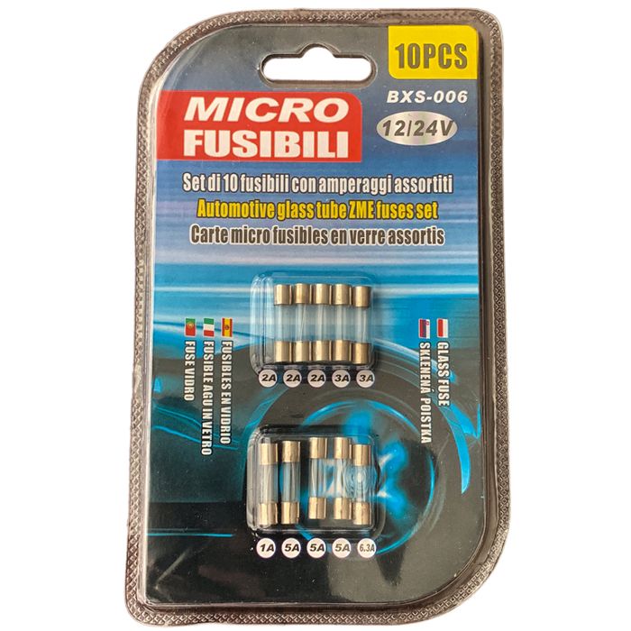 Комплект 10бр. стъклени бушони.