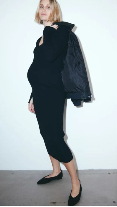 Черна рокля за бременни H&M