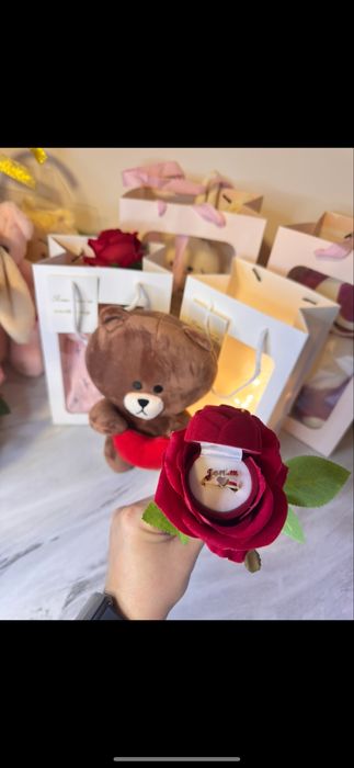 8 martga ideal podarkala sovgalar gul uzuk jonim yozuvli quyoncha ayiq