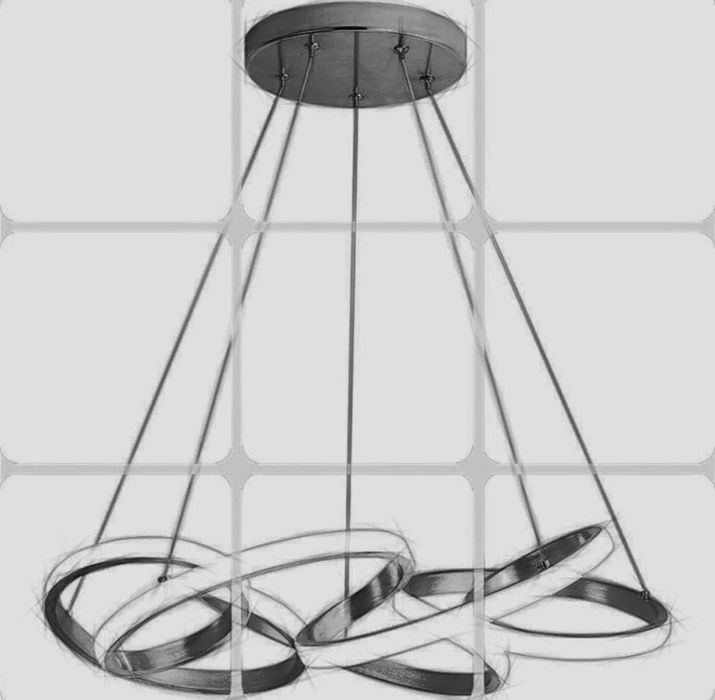 Златиста висяща LED Лампа с дистанционно 65W