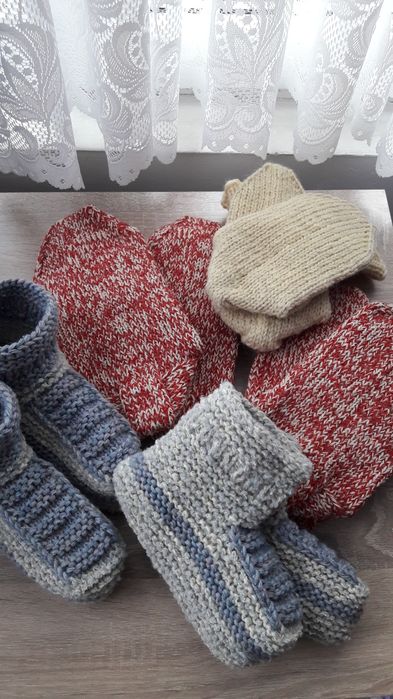 Детски, дамски и мъжки плетени вълнени чорапи/терлици