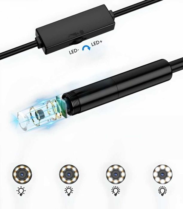 Inskam Y101-A- USB HD Ендоскоп камера 8mm | HARD | 1200P | IP67 | 2м