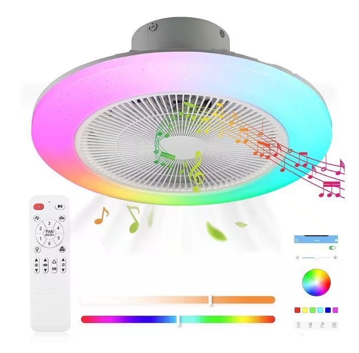 Smart ventilator de tavan inteligent 40W cu iluminare LED bluetooth
