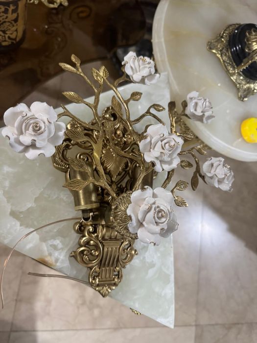Candelabru bronz masiv- 5 becuri