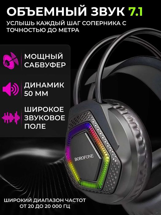 BOROFONE BO105. Проводные Наушники с микрофоном, 3.5 мм, USB