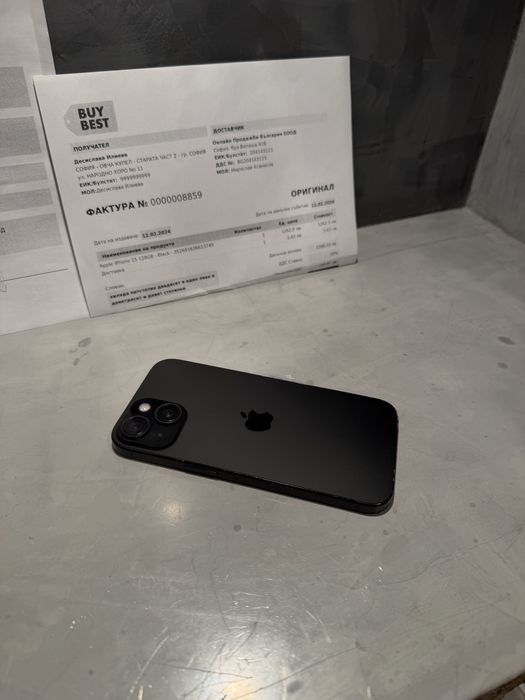 Перфектен Iphone 15 Black + бележки