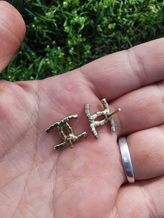 Cercei Cc placați cu aur, cu cristale