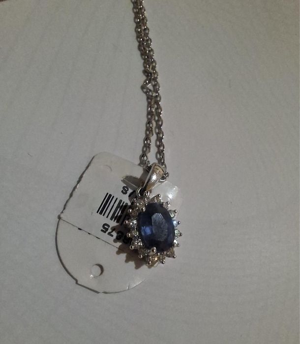 Pandantiv aur 18k, diamante si safir
