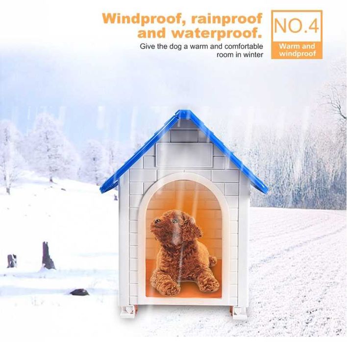 НОВА Добре вентилирана изолирана Пластмасова Къща колиба за куче котка