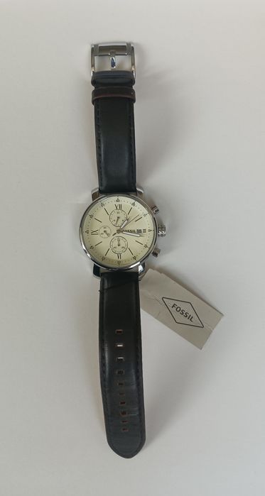 Мъжки часовник Fossil BQ1007 Хронограф кафява кожена каишка 42mm 5ATM
