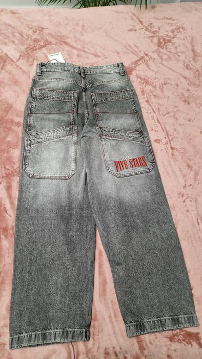 Blugi gri super baggy noi cu eticheta Bershka