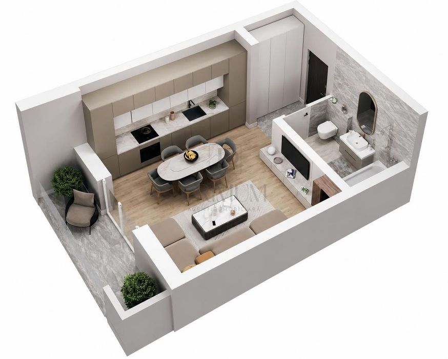 Giroc - 1 Camera - Etaj Intermediar - Excelent Investite - Zona Buna