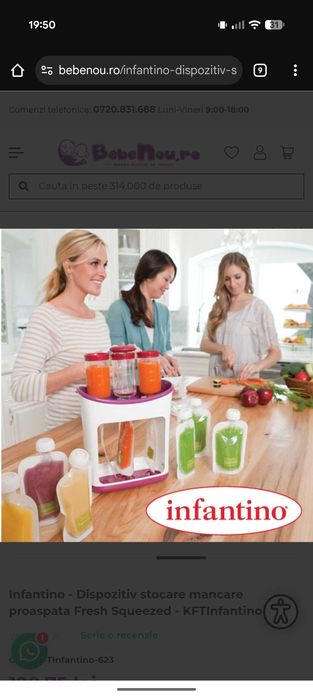 Dispozitivul de stocare mancare proaspata bebelusi