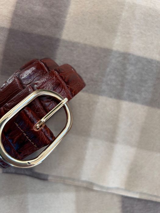 Сет от вълнен кариран шал и дамски колан Zara said