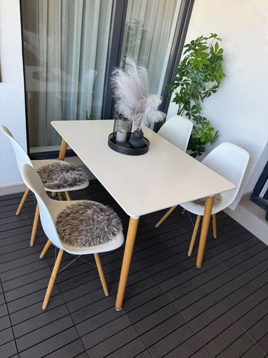 Masa + 4 scaune - set dining/balcon
