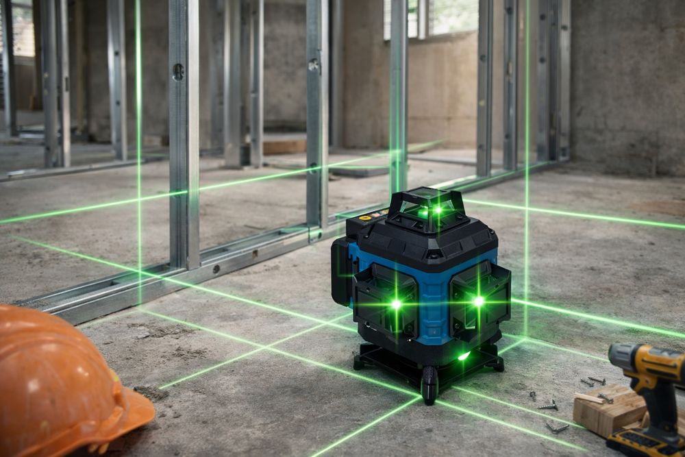 Nivela laser 16 linii 4D, cu 2 acumulatori, trepied, Autonivelare