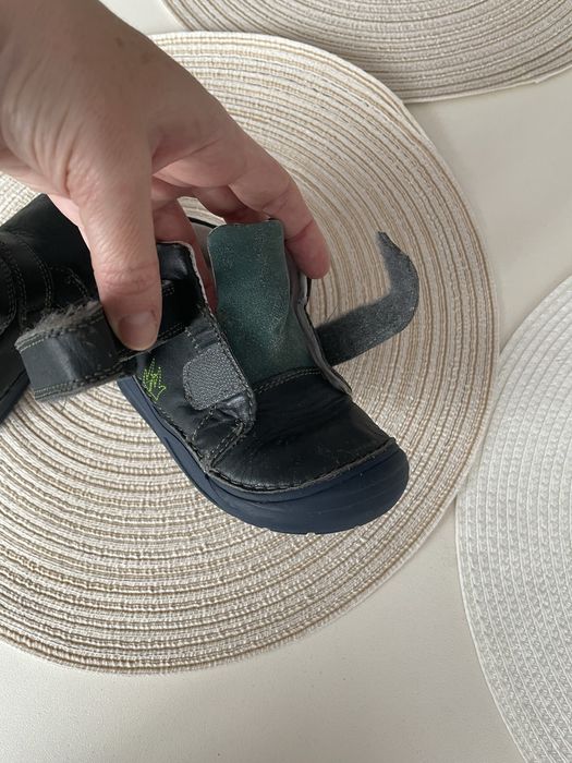 Ghete din piele naturală, mărimea 24 (15,6 cm), pentru băiat/fată, pentru toamnă/primăvară.