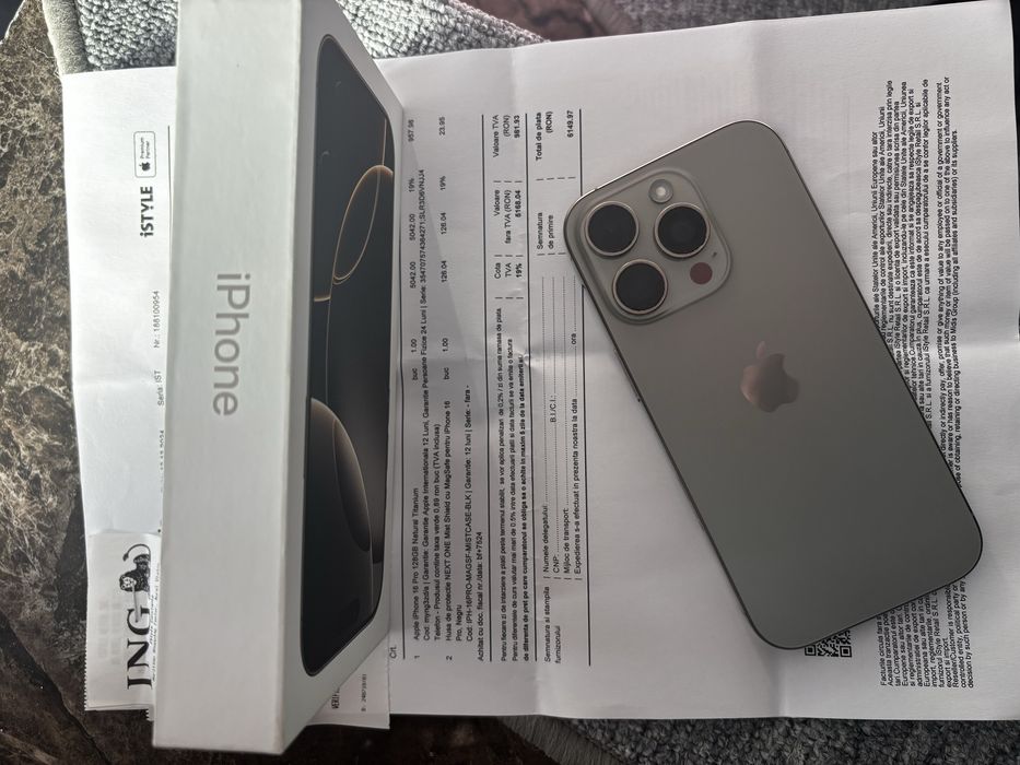 Vand/ Schimb Iphone 16 pro titanium grey garantie