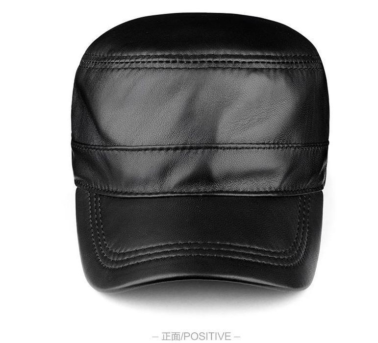 Мужская шапка кепка из натуральной кожи зимняя утепленная мужской