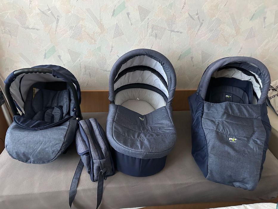 Детска количка My Junior +  Miyo 3 в 1, зимна, лятна, кош за кола