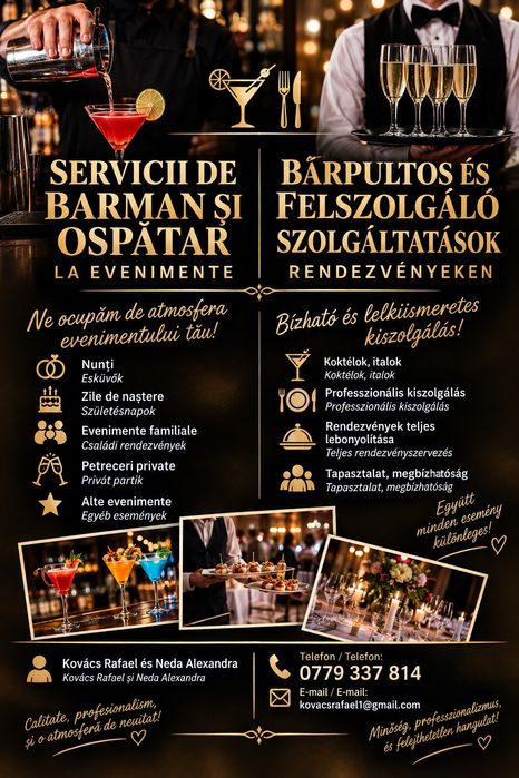 barman și ospătar pentru evenimente – oradea și împrejurimi