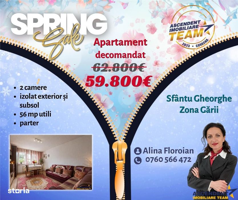 FILM!Apartament spatios, 2 camere, decomandat, Sfantu Gheorghe