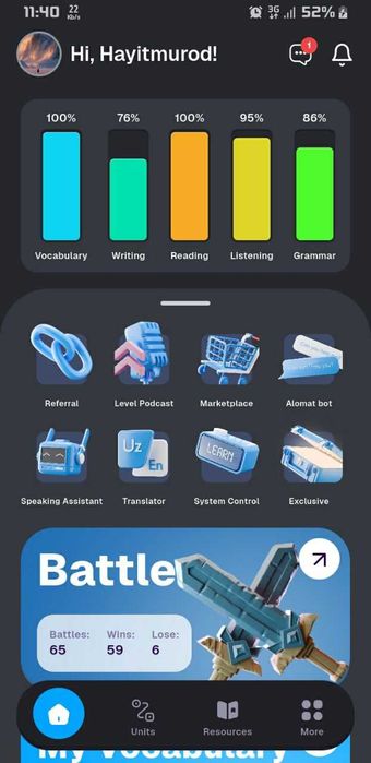 Englify akkount (4 oylik)