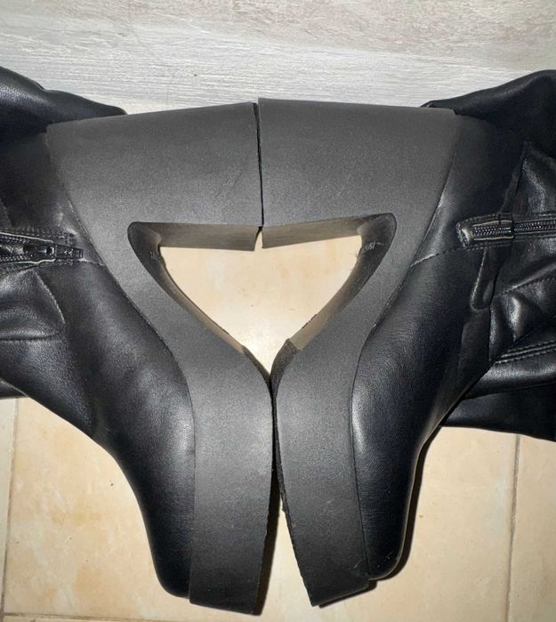 Спешно! ботуши от (еко) кожа с широк ток – ASOS Design, размер 41