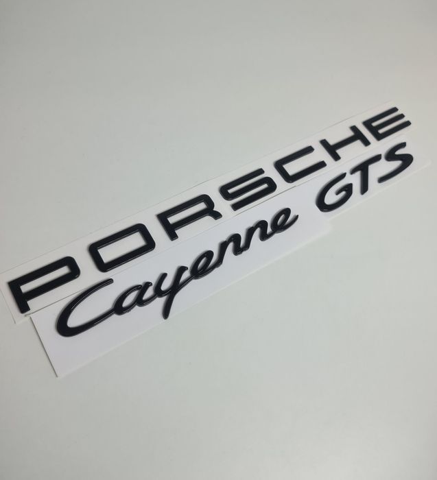 Pachet-Set-Emblema-Sigla-Logo-Stema-Spate-Haion-Porsche-Cayenne-Panamera-Macan-Negru-Lucios-Full-Black-Turbo-4-S-GTS