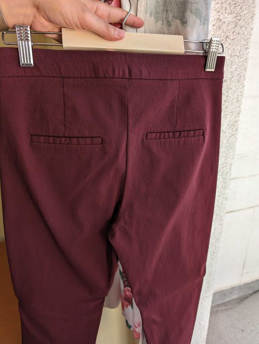 Панталон Mango в цвят бордо