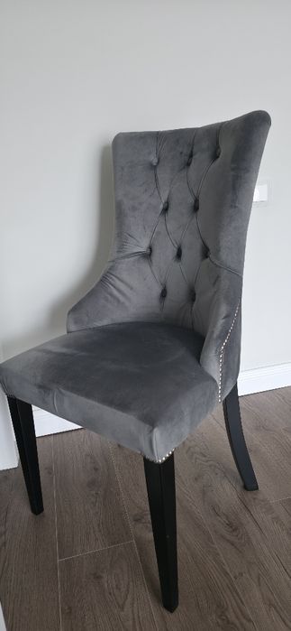 Vand set 4 scaune dining catifea gri