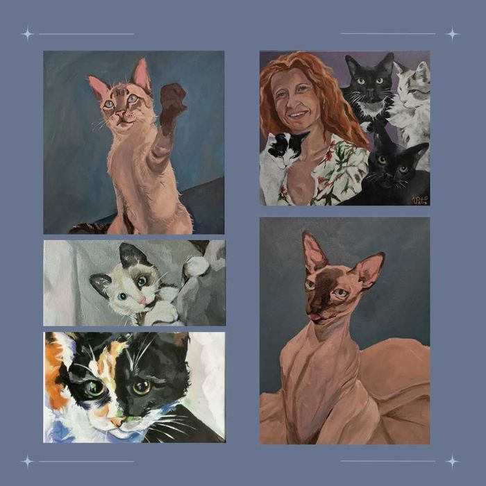 Tablou personalizat pictat manual cu animalul tău de companie