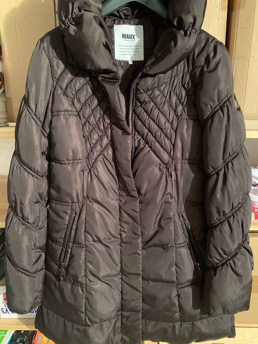 Зимно дамско яке тъмно кафяво размер M