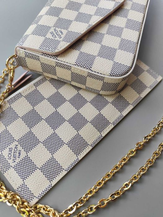 LOUIS VUITTON Дамска чанта Pochette Félicie Damier Azur