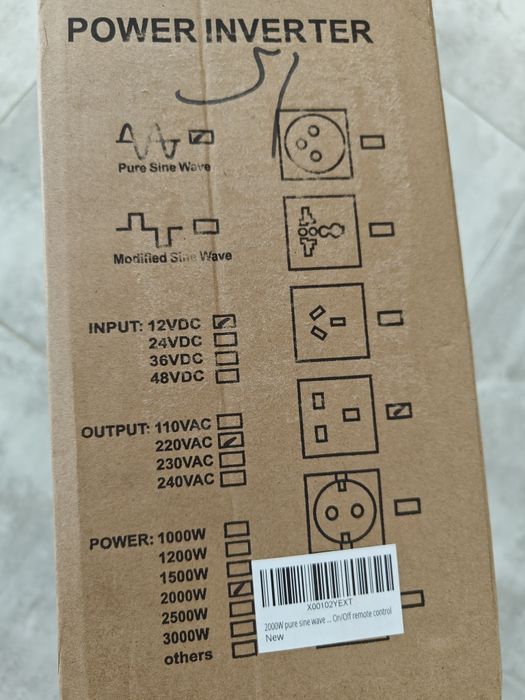 Invertor de putere cu undă sinusoidală pură de 2000 W 12 V cu telecoma