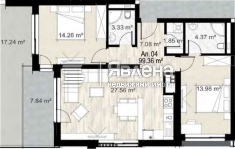 ЯВЛЕНА ЛАГЕРА продава 3-стаен апартамент в нова сграда в кв. Сердика.