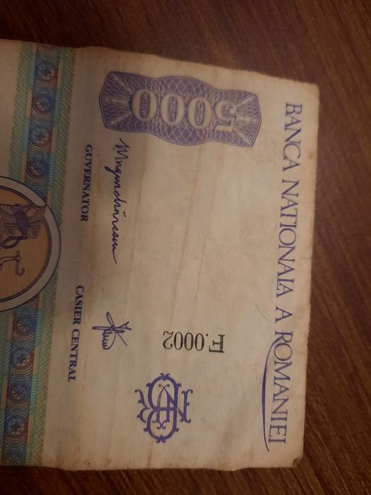 Bancnota de colectie 5000 lei 1992