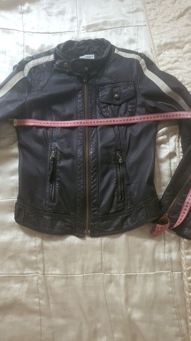 Geacă Clockhouse damă, piele naturală maro,S/ M