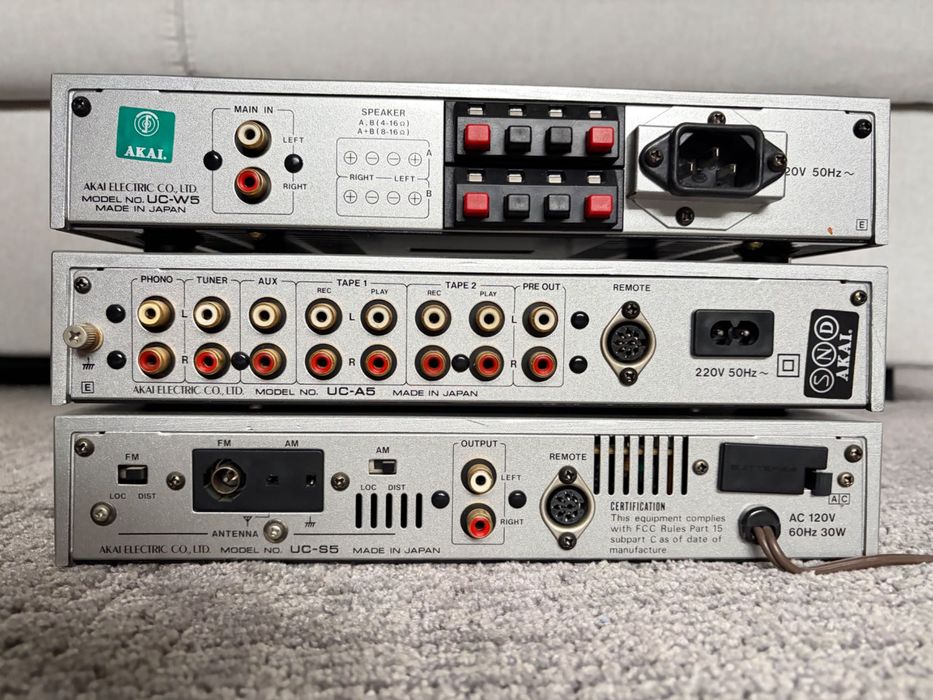 Sistem Hi-Fi vintage AKAI UC Series - set complet, funcțional