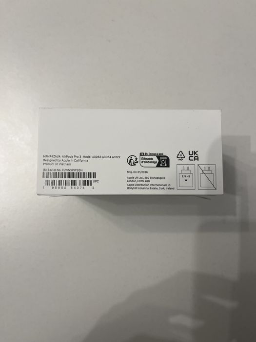 Безжични слушалки Apple - AirPods Pro 3, TWS, ANC, бели
