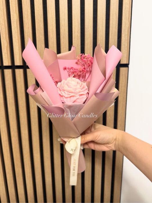 Buchet cadou roz floare de soia personalizat - cadou femei 1 8 Martie