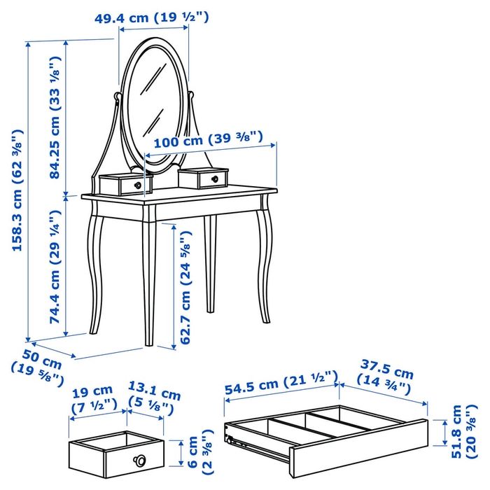 Masa machiaj/toaleta cu oglinda IKEA