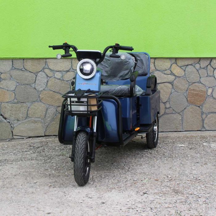 Двуместна CARGO електрическа триколка Max Motors CARGO LUX 1500W BLUE