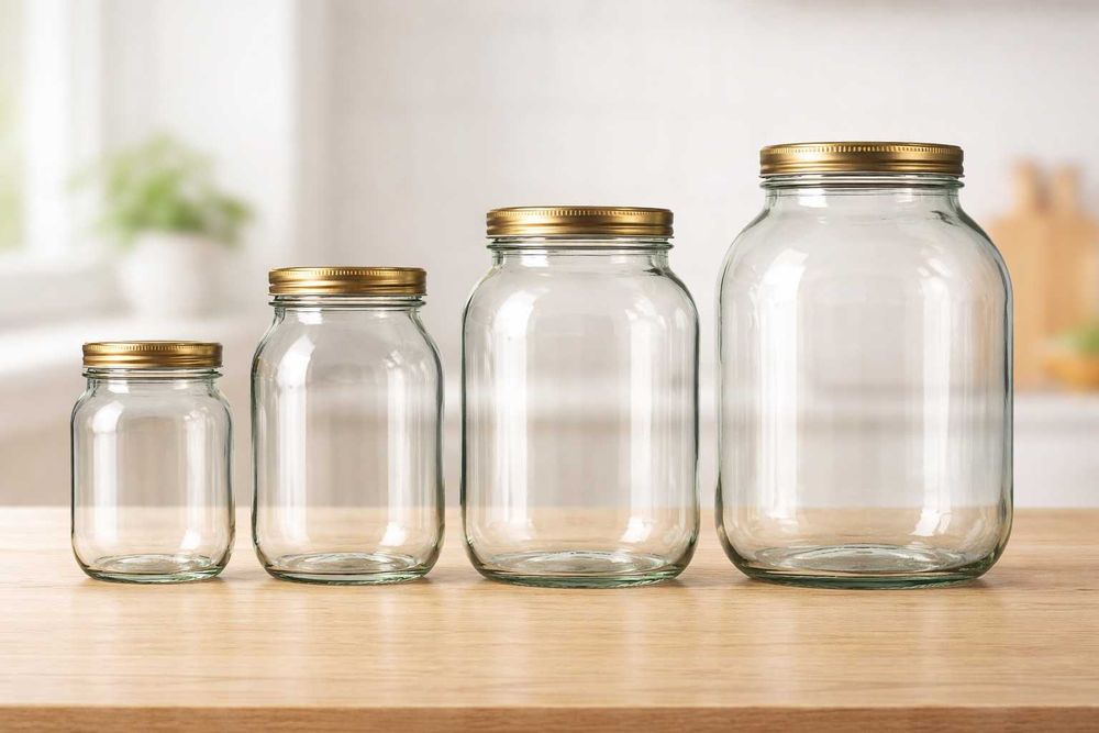 0,5 litrli, 1,2,3 litrli shisha banka sotiladi.